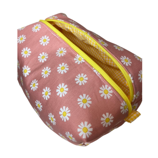 Νεσεσέρ / Pouch Bag "Pink Daisy'' XL (23x14x10) - ύφασμα, δώρα για γυναίκες, καλλυντικών, ταξιδίου