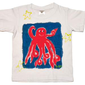 Ζωγραφισμένη στο χέρι παιδική μπλούζα χταπόδι 3, 4 ετών t shirt - παιδικά ρούχα, κορίτσι, αγόρι