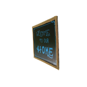 Καδράκι μαυροπίνακα με επιγραφή WELCOME TO OUR HOME. - πίνακες & κάδρα, DIY - 2