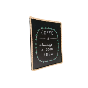Vintage χειροποίητο καδράκι μαυροπίνακα με επιγραφή COFFEE is always A GOOD IDEA. - πίνακες & κάδρα, DIY - 2
