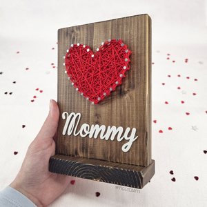 Ξύλινο δώρο για την γιορτή της μητέρας! 18x12cm - πίνακες & κάδρα, καρδιά, μαμά - 3