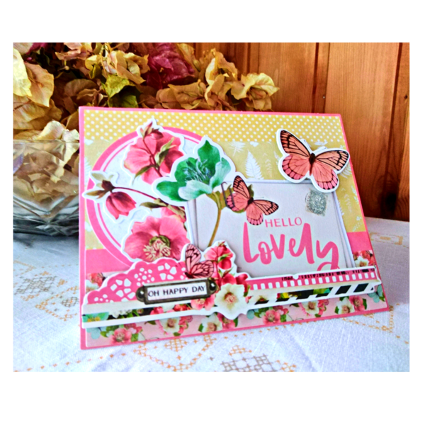 Ευχετήρια Κάρτα Hello Lovely - scrapbooking, γενική χρήση, γιορτή της μητέρας, ευχετήριες κάρτες - 3