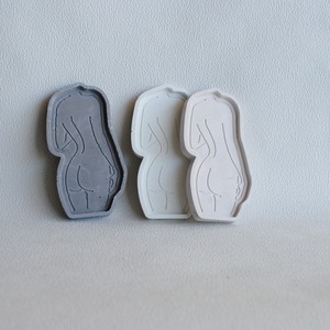 Διακοσμητικός Δίσκος από τσιμέντο Γκρι με Σχήμα Γυναικείο Σώμα Γκρι 15.5cm| Concrete Decor - τσιμέντο, πιατάκια & δίσκοι - 2