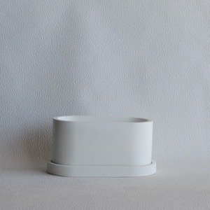 Oβάλ Διακοσμητικό Βάζο από τσιμέντο λευκό 16.5cm | Concrete Decor - βάζα & μπολ, μπολ, τσιμέντο, κασπώ - 2