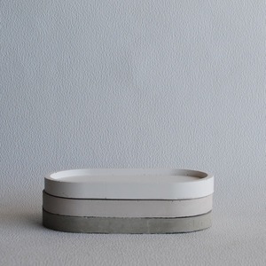 Οβάλ Διακοσμητικός Δίσκος από τσιμέντο Λευκό 18cm | Concrete Decor - δίσκος, τσιμέντο, πιατάκια & δίσκοι - 3