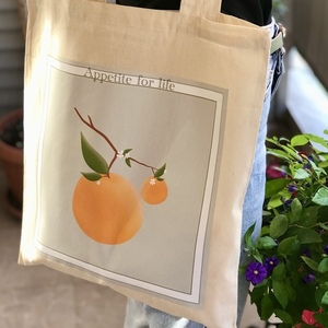 Τσάντα με τυπωμένο σχέδιο - ύφασμα, ώμου, φλοράλ, tote, πάνινες τσάντες - 2