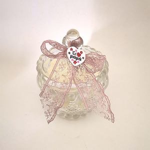 Χειροποίητο κερί σόγιας 200ml με αποξηραμένα άνθη σε γυάλινη μικρή φοντανιέρα σε άρωμα της επιλογής σας - αρωματικά κεριά - 2