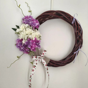 Χειροποίητο Ανοιξιάτικο στεφάνι με ορτανσιες 30cm - στεφάνια, χειροποίητα, άνοιξη, ανοιξιάτικα λουλούδια - 4