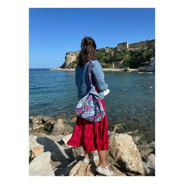 Τσάντα Πουγκί_Matisse Leaves - ύφασμα, ώμου, πουγκί, all day, μικρές - 3