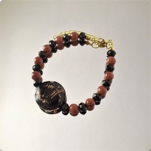 "Aurelia" - Βραχιόλι με ημιπολύτιμες πέτρες και κρύσταλλα - ημιπολύτιμες πέτρες, γυαλί, ατσάλι, χεριού, αυξομειούμενα - 4