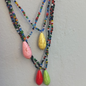 Boho κολιέ με χάντρες και χαολίτες σε διάφορα χρώματα - ημιπολύτιμες πέτρες, χαολίτης, χάντρες, μακριά, boho - 2