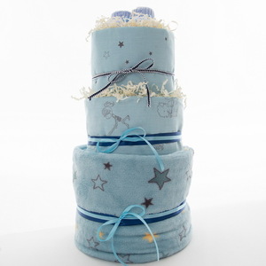 Χειροποίητο Diaper Cake για αγοράκι - Baby Blue Prince - αγόρι, δώρα για βάπτιση, σετ δώρου, δώρο γέννησης, diaper cake