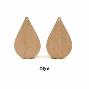 Ξύλινα εξαρτήματα για σκουλαρίκια σε σχήμα σταγόνας - ξύλινα κοσμήματα, υλικά κοσμημάτων - 3