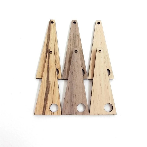 Ξύλινα στοιχεία για σκουλαρίκια - ξύλινα κοσμήματα, υλικά κοσμημάτων - 2