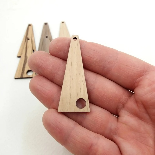 Ξύλινα στοιχεία για σκουλαρίκια - ξύλινα κοσμήματα, υλικά κοσμημάτων - 3
