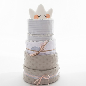 Χειροποίητο Diaper Cake Unisex - Sleepy Cloud - κορίτσι, αγόρι, σετ δώρου, δώρο γέννησης, diaper cake