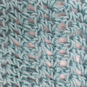 Μαντήλι crochet χειροποίητο γαλάζιο - νήμα, κορδέλες μαλλιών, 100% βαμβακερό - 3