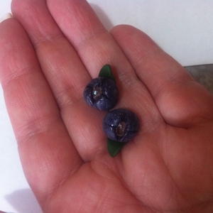 χειροποιητα blueberry frosted σκουλαρικια μινιατουρες(πολυμερικου πηλου) - πηλός, καρφωτά, μικρά, καρφάκι - 2