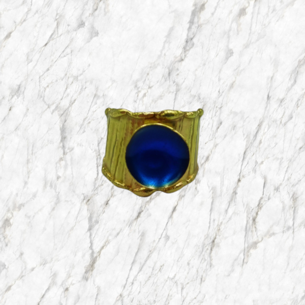 Χειροποίητο δαχτυλίδι από ορείχαλκο σε μπλε απόχρωση - ορείχαλκος, αυξομειούμενα - 4