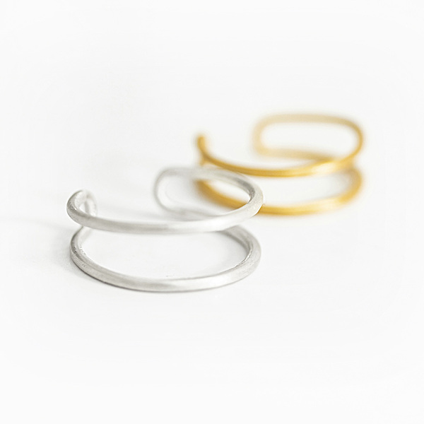 Double Wide Band Ring Chevalier - ασήμι, chevalier, γεωμετρικά σχέδια, αυξομειούμενα, φθηνά - 2
