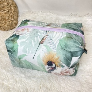 Νεσεσέρ 2 όψεων/ Pouch Bag XL ''εξωτικά πουλιά" (23x14x10) - ύφασμα, δώρα για γυναίκες, καλλυντικών, ταξιδίου - 3