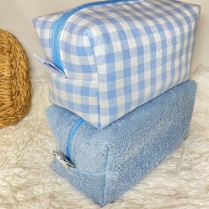 Νεσεσέρ / Pouch Bag Μ "πετσετέ, γαλάζιο" (20x10x10) - ύφασμα, αξεσουάρ παραλίας, δώρα για γυναίκες, καλλυντικών, ταξιδίου - 5