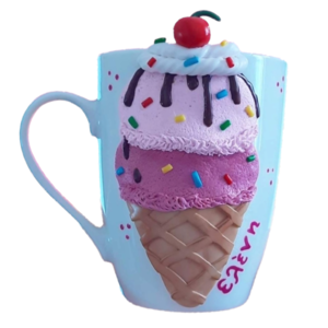 Κούπα παγωτό από πολυμερικό πηλό - κούπες & φλυτζάνια, πηλός, πορσελάνη, παγωτό