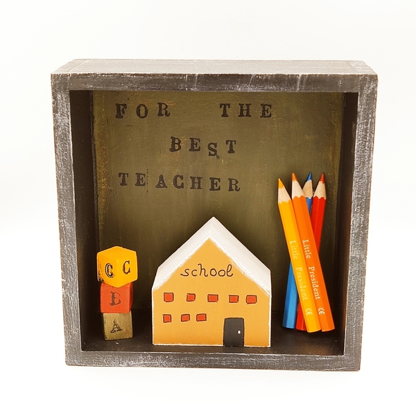 Δώρο για δάσκαλο επιτραπέζιο καδρακι χειροποίητο - ξύλο, σπίτι, σχολικό, διακοσμητικά, δώρα για δασκάλες