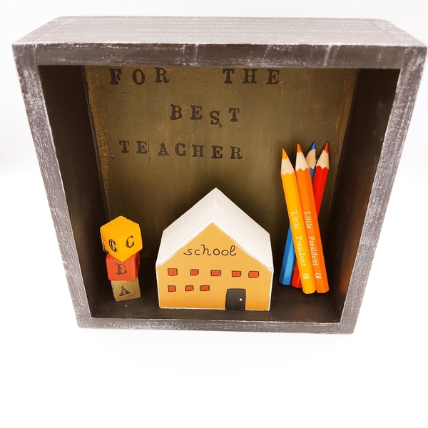 Δώρο για δάσκαλο επιτραπέζιο καδρακι χειροποίητο - ξύλο, σπίτι, σχολικό, διακοσμητικά, δώρα για δασκάλες - 3