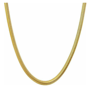 Ατσάλινη αλυσίδα φίδι σε χρυσό χρώμα - snake chain - κοντά, επιχρυσωμένα, boho, charms