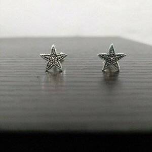 Ασημένια σκουλαρίκια Αστερίας - ασήμι, καρφωτά, μικρά, αστερίας - 2
