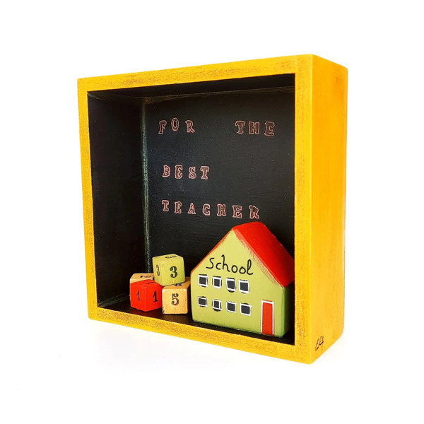 Δώρο για δασκάλα ή δάσκαλο ξύλινο επιτραπέζιο καδρακι - χειροποίητα, διακοσμητικά