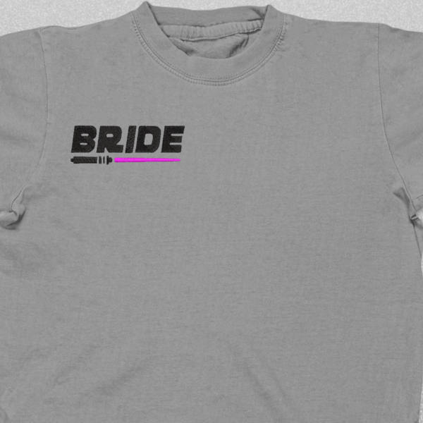 Βαμβακερό μπλουζάκι για Bachelorette party με κεντητό σχέδιο Bride / star wars - κεντητά - 4