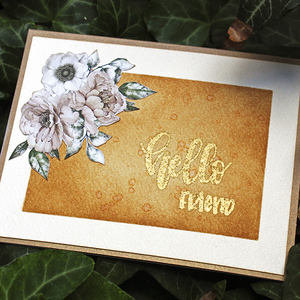 Ευχετήρια κάρτα Hello friend με λουλούδια - γενέθλια, γιορτή, γενική χρήση - 3