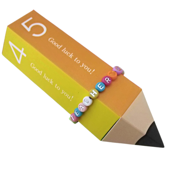 Σετ Δώρου για Δασκάλα (βραχιόλι - κάρτα - κουτί μολύβι) - personalised, δώρα για δασκάλες, σετ δώρου, σετ κοσμημάτων - 4