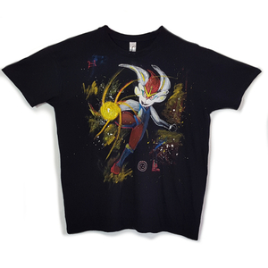 Ανδρικό t-shirt, ζωγραφισμένο στο χέρι, μαύρο, μέγεθος (Μ) - Pokemon Fan - 100% βαμβάκι. - ζωγραφισμένα στο χέρι, ανδρικά