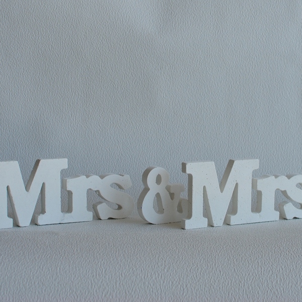Δώρο Γάμου Διακοσμητικό Mr&Mrs από τσιμέντο λευκό 40cm | Concrete - τσιμέντο, δώρα γάμου, mr & mrs, γάμος και βάπτιση - 3