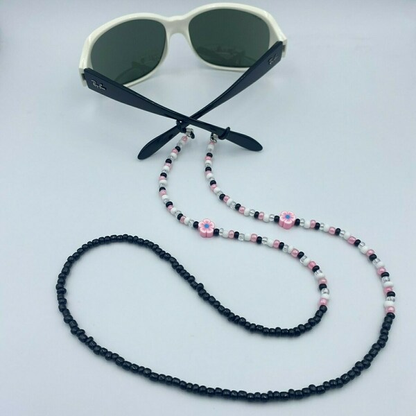 Αλυσίδα για γυαλιά με πολύχρωμες χάνδρες και φίμο στοιχείο. - αλυσίδες, χειροποίητα, χάντρες, boho, κορδόνια γυαλιών - 2