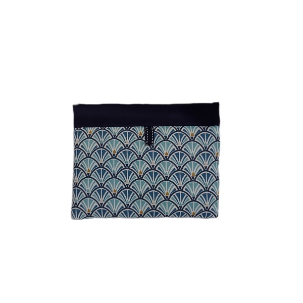 Υφασμάτινο νεσεσέρ snapbag 20×15εκ μπλε παγώνι - ύφασμα, τσαντάκια, καλλυντικών, υφασμάτινο νεσεσέρ