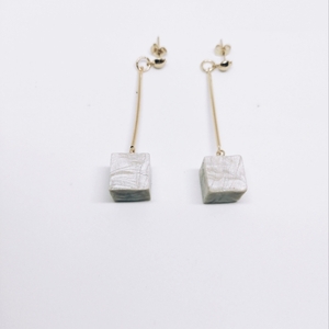 Klio- Pearl white Handmade polymer clay earrings - πηλός, μακριά, κρεμαστά, καρφάκι - 2