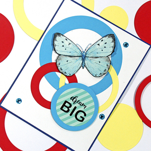 Ευχετήρια κάρτα με κύκλους Dream Big - γενέθλια, επέτειος, γενική χρήση - 3