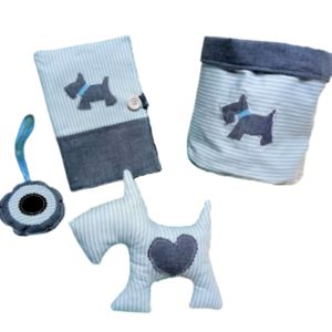 Σετ δώρου με θέμα σκυλάκι για νεογέννητο αγοράκι ( 4 τεμ) - αγόρι, δώρο, βρεφικά, σετ δώρου - 2