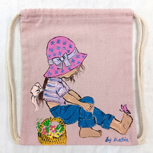 Ζωγραφισμένη στο χέρι παιδική πάνινη τσάντα tote bag Sarah Kay - τσαντάκια