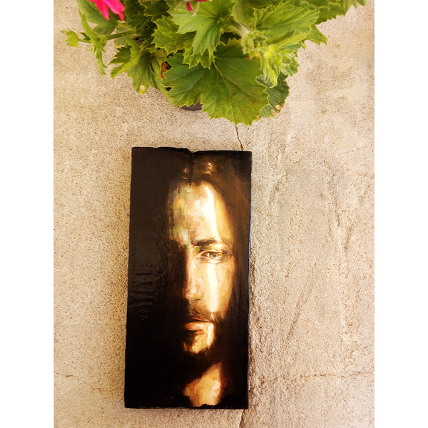Ιησούς Χριστός Χειροποίητη Εικόνα 30x15cm - πίνακες & κάδρα, πίνακες ζωγραφικής, εικόνες αγίων - 2