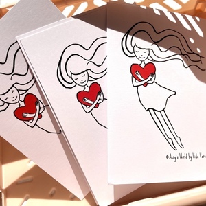 ευχετήρια κάρτα με καρδιά hug - δώρα για δασκάλες, γενική χρήση - 2