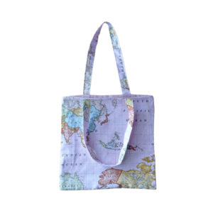 Τσάντα για τα ψώνια-tote bag-παγκόσμιος χάρτης ροζ - ύφασμα, ώμου, μεγάλες, tote, πάνινες τσάντες