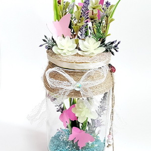 "Butterflies in a jar" διακοσμητικό βάζο - γυαλί, βάζα & μπολ