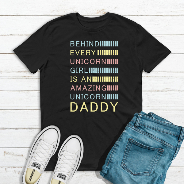 Ανδρικό T-shirt, Μπαμπάς κόρη και μονόκεροι. - μπαμπάς, δώρα για τον μπαμπά, γιορτή του πατέρα - 3