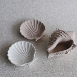 Διακοσμητικός Δίσκος Κοχύλι από τσιμέντο Λευκό 11cm | Concrete - διακόσμηση, κοχύλι, τσιμέντο, πιατάκια & δίσκοι - 3