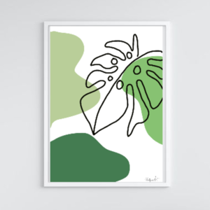 Εκτυπώσιμη αφίσα για διακόσμηση τοίχου ''TROPICAL LINE ART GREEN'' A3 - αφίσες - 3